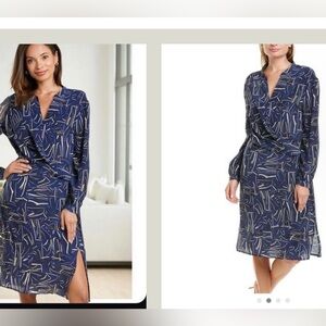 New St. John Silk Painted Collage Print Dress MSRP: $1,095.00!